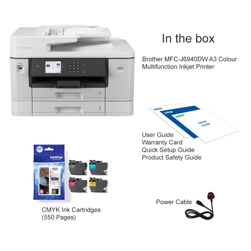 Product image for Brother MFC-J6940DW A3 Colour Multifunction Inkjet Printer - Gallery01