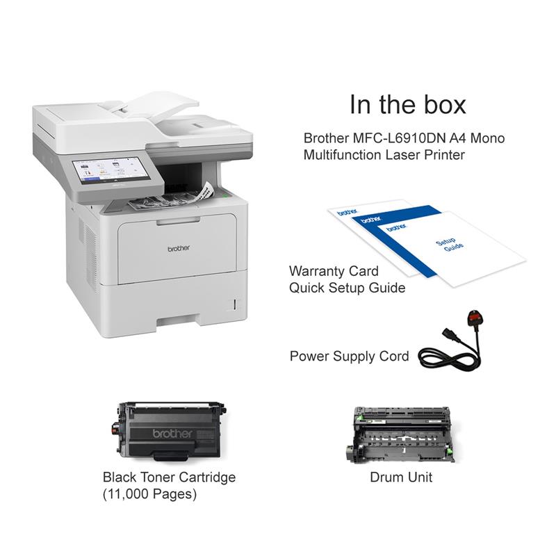 Product image for Brother MFC-L6910DN A4 Mono Multifunction Laser Printer - Gallery01
