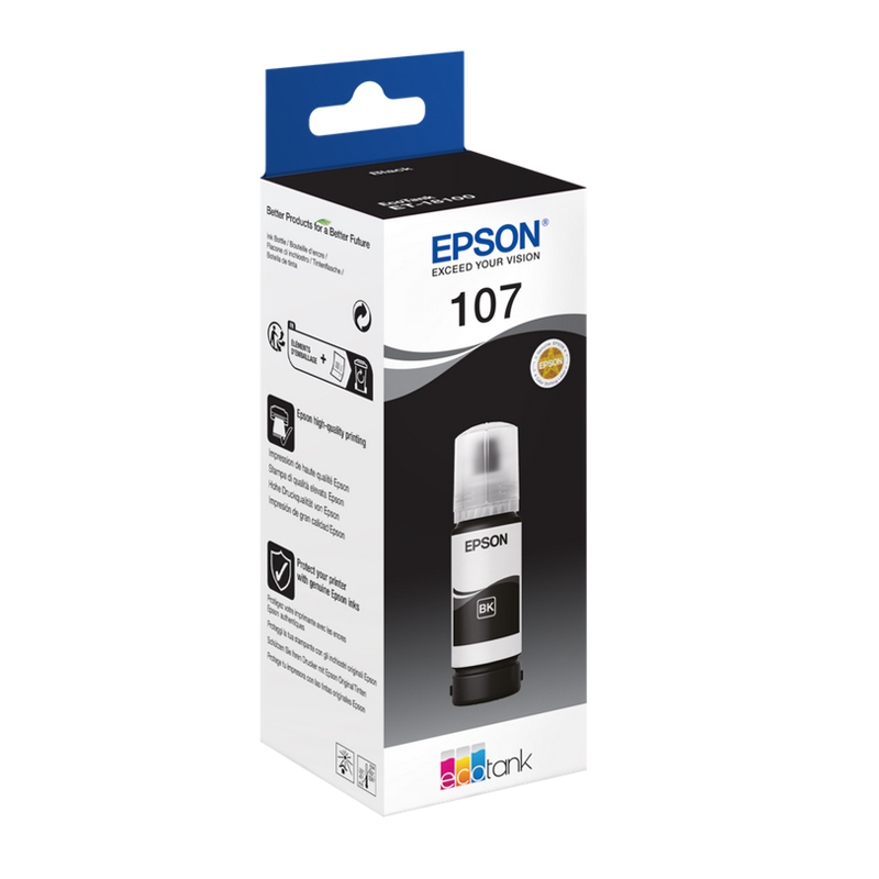 Product image for Epson 107 (C13T09B140) Black Original Ink Bottle - Gallery01