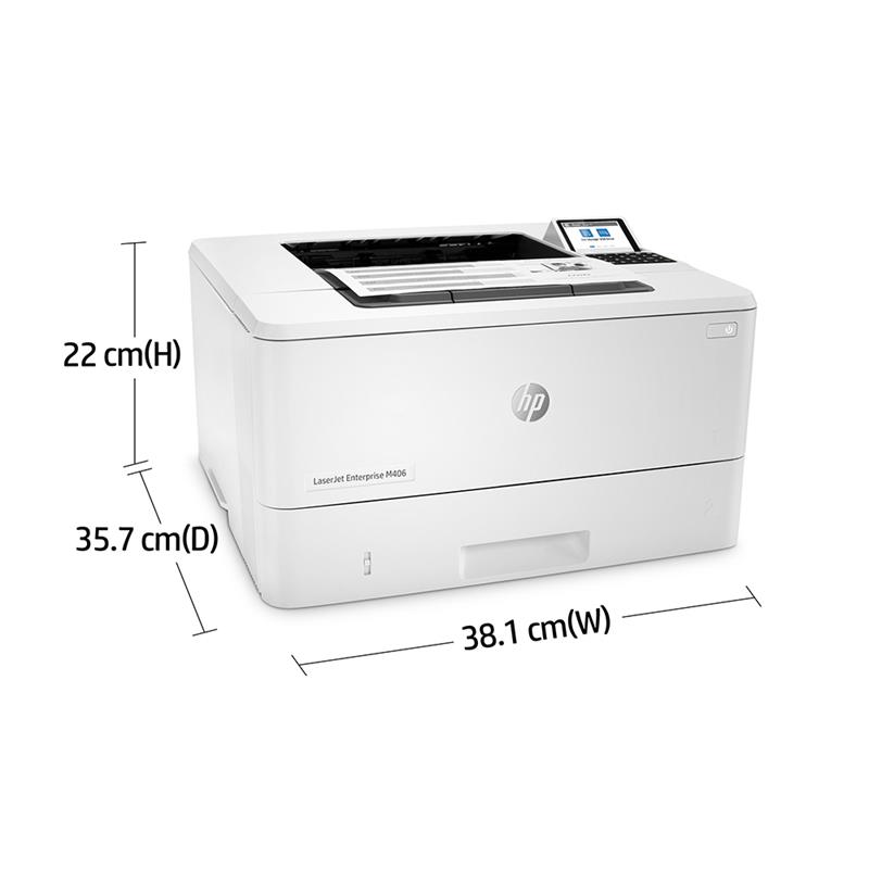Product image for HP LaserJet Enterprise M406dn A4 Mono Laser Printer - Gallery01