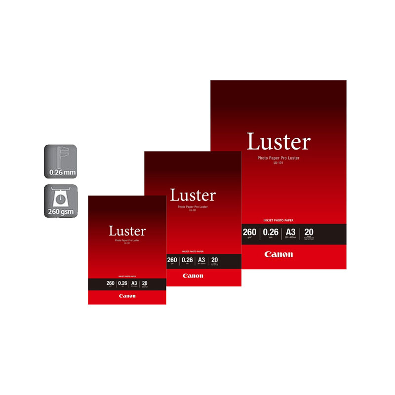 Product image for Canon LU-101 Pro Luster Photo Paper A3 260gsm (20 sheets) - Gallery01