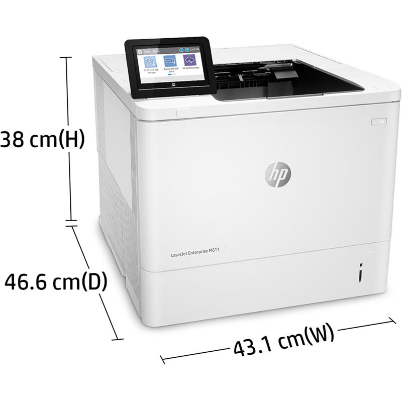 Product image for HP LaserJet Enterprise M611dn A4 Mono Laser Printer - Gallery01