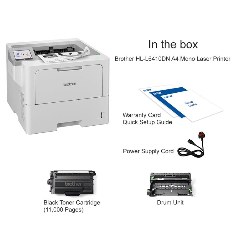Product image for Brother HL-L6410DN A4 Mono Laser Printer - Gallery01
