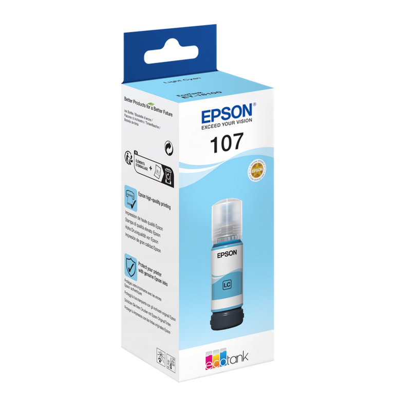 Product image for Epson 107 (C13T09B540) Light Cyan Original Ink Bottle - Gallery01