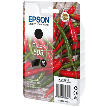 Product image for Epson 503 (T09Q14010) Black Original Standard Capacity Ink Cartridge (Chillies) - Gallery01