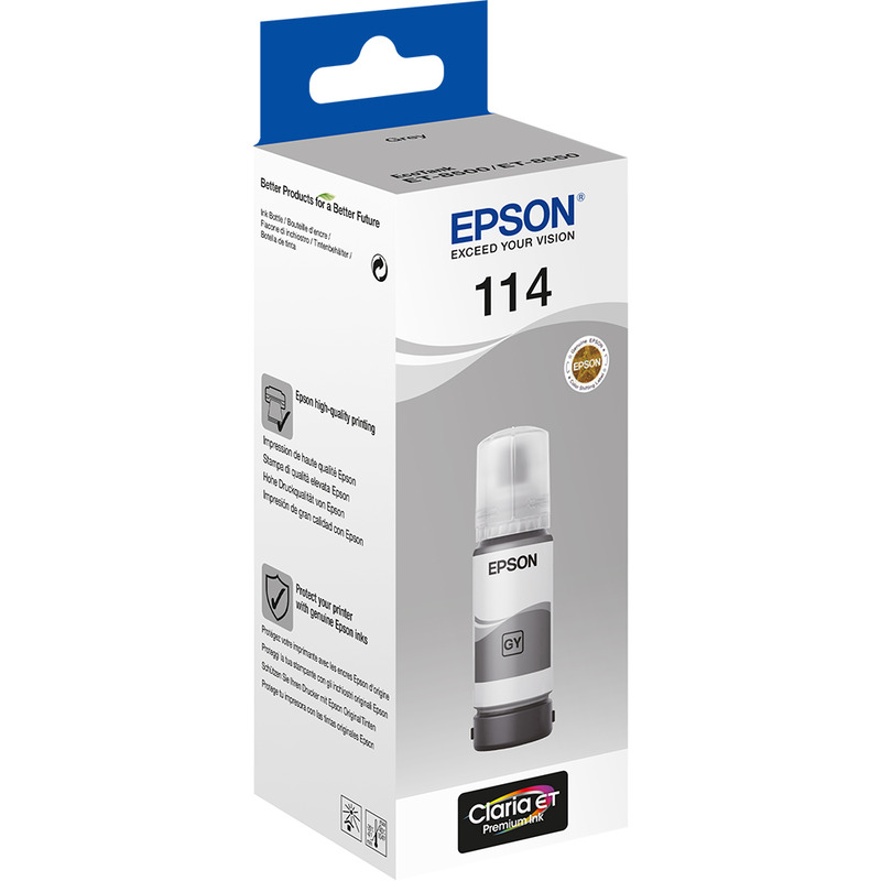 Product image for Epson 114 (T07B540) Grey Original Ink Bottle - Gallery01