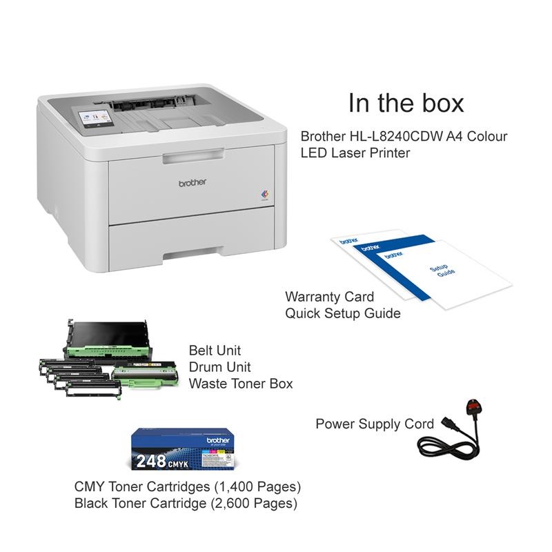 Product image for Brother HL-L8240CDW A4 Colour LED Laser Printer - Gallery01