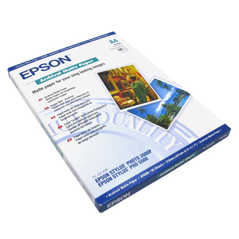 Product image for Epson S041342 A4 Archival Matte Paper (50 sheets) - Gallery01