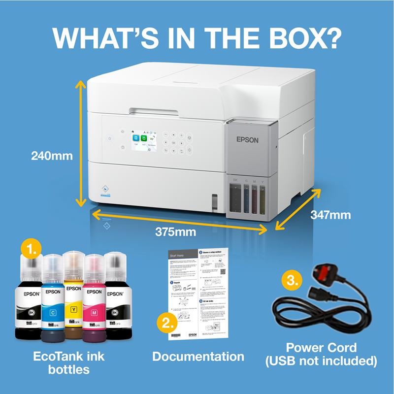 Product image for Epson EcoTank ET-3956 A4 Colour Multifunction Inkjet Printer - Gallery01
