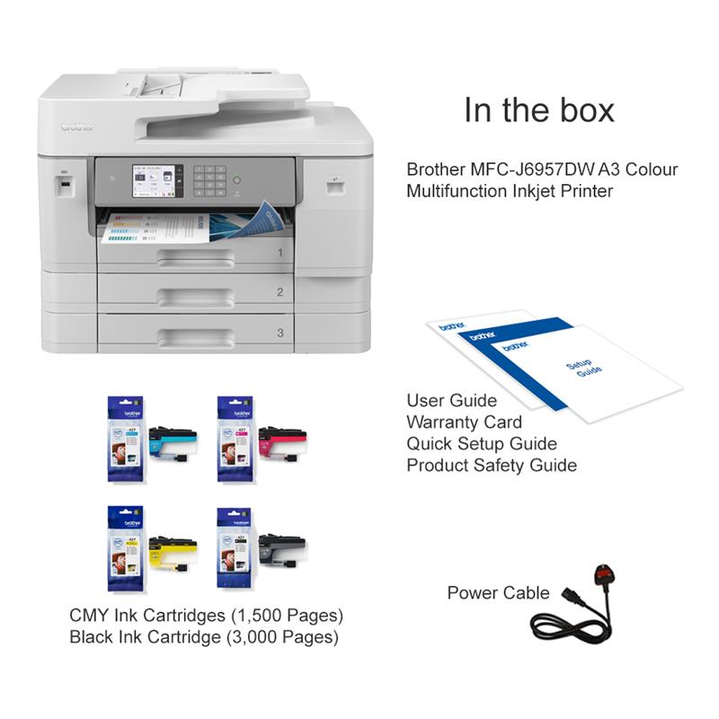 Product image for Brother MFC-J6957DW A3 Colour Multifunction Inkjet Printer - Gallery01