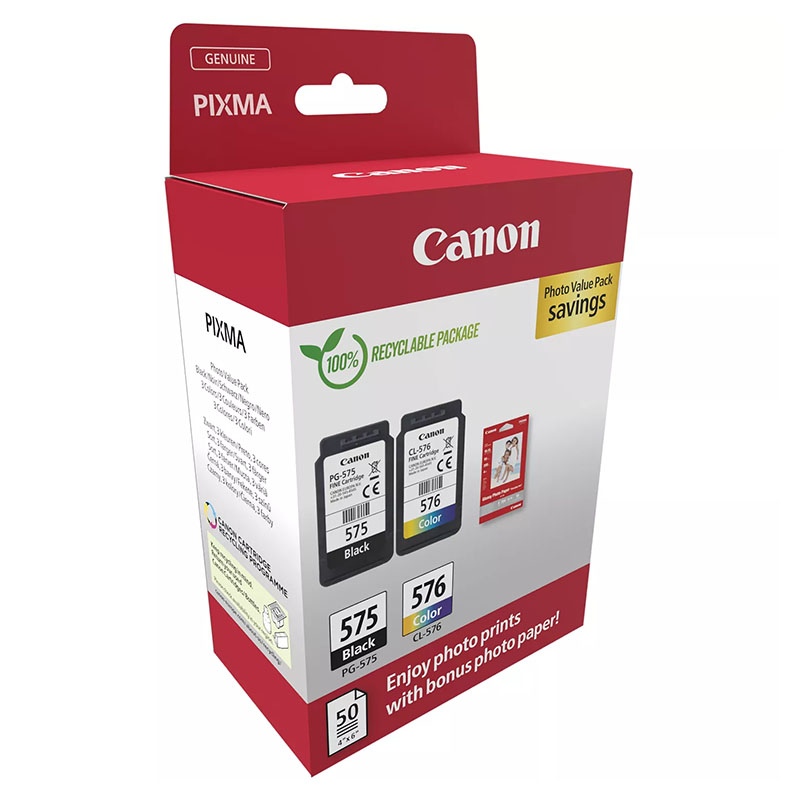 Product image for Canon PG-575/CL-576 Original Multipack Ink Cartridges & Photo Paper (5438C004) - Gallery01