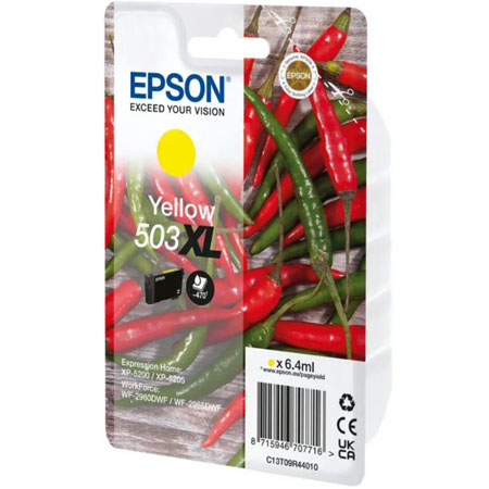 Product image for Epson 503XL (T09R44010) Yellow Original High Capacity Ink Cartridge (Chillies) - Gallery01