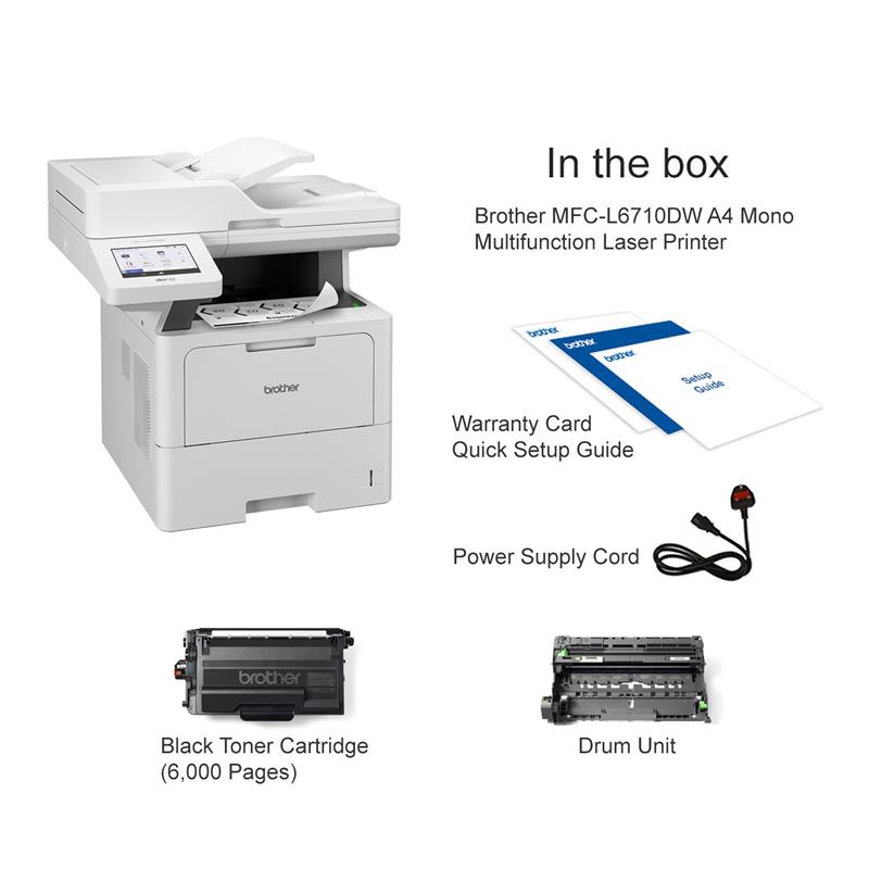 Product image for Brother MFC-L6710DW A4 Mono Multifunction Laser Printer - Gallery01