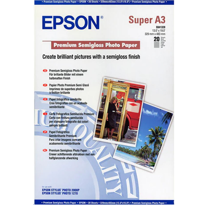 Product image for Epson S041328 A3+ Premium Semi-Gloss Photo Paper (20 Sheets) - Gallery02