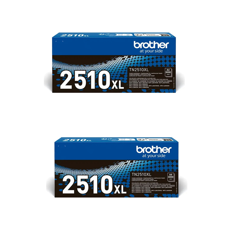 Product image for Brother TN2510XL Black Original Laser Toner Cartridge Twin Pack - Gallery02