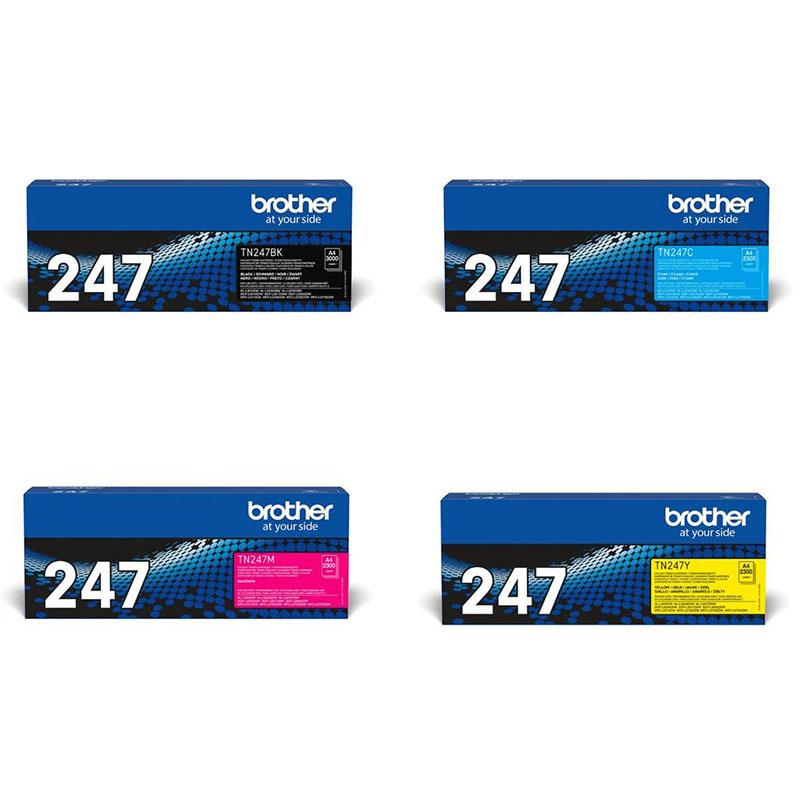 Product image for Brother TN247BK/Y Full Set Original High Capacity Laser Toner Cartridges - Gallery02