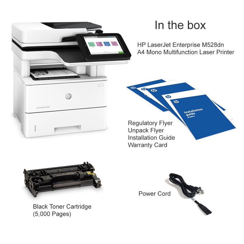 Product image for HP LaserJet Enterprise M528dn A4 Mono Multifunction Laser Printer - Gallery02