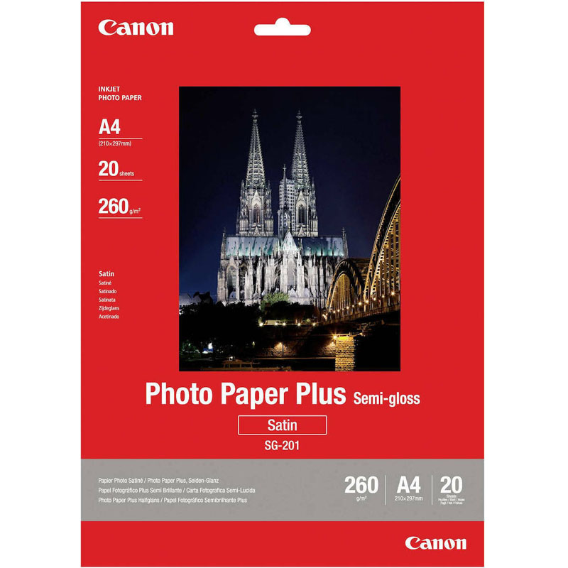 Product image for Canon SG-201 (A4) Semi-Gloss Photo Paper Plus 260g (20 Sheets) - Gallery02