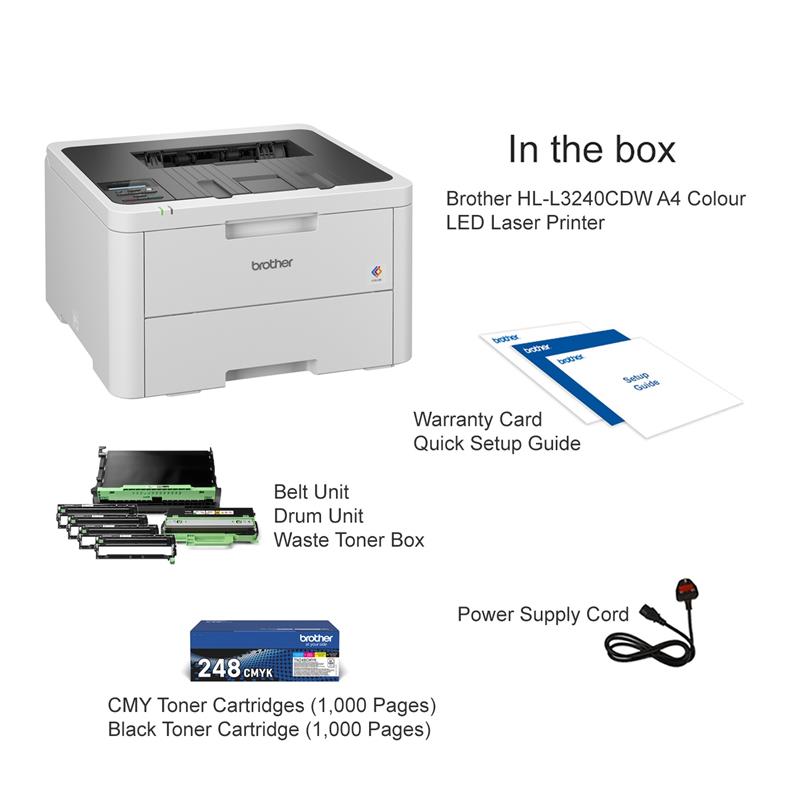 Product image for Brother HL-L3240CDW A4 Colour LED Laser Printer - Gallery02