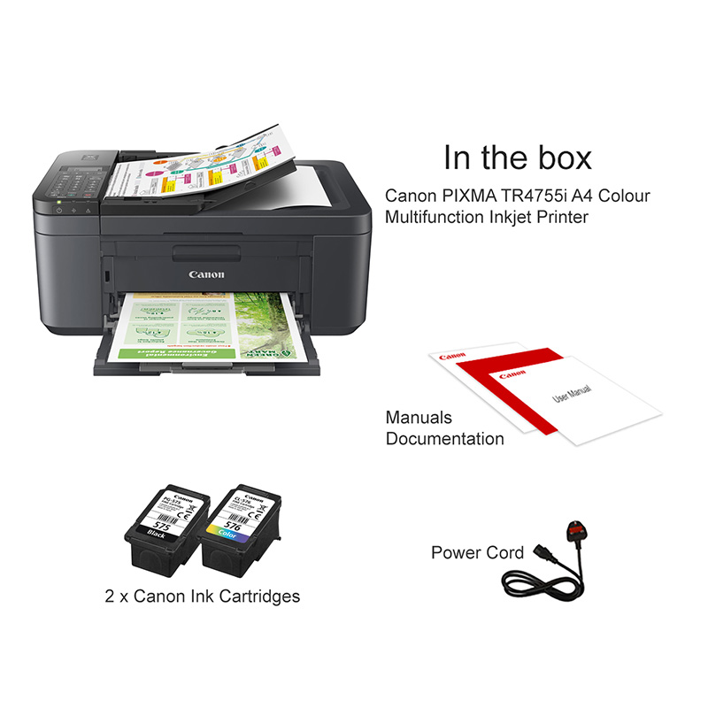Product image for Canon PIXMA TR4755i A4 Colour Multifunction Inkjet Printer - Gallery02