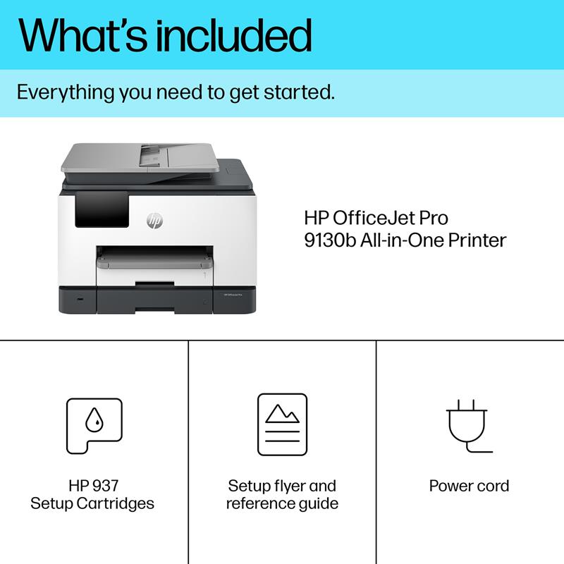 Product image for HP OfficeJet Pro 9130b A4 Colour Multifunction Inkjet Printer - Gallery02