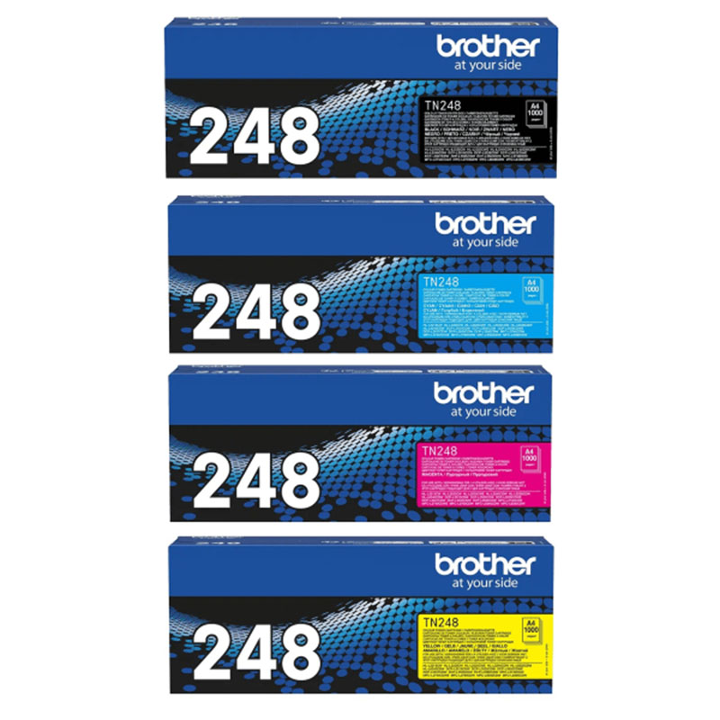 Brother TN248BK/Y Full Set Original Standard Capacity Laser Toner Cartridges
