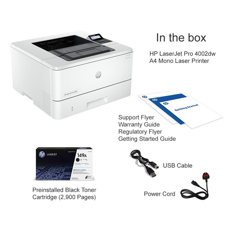 Product image for HP LaserJet Pro 4002dw A4 Mono Laser Printer - Gallery02