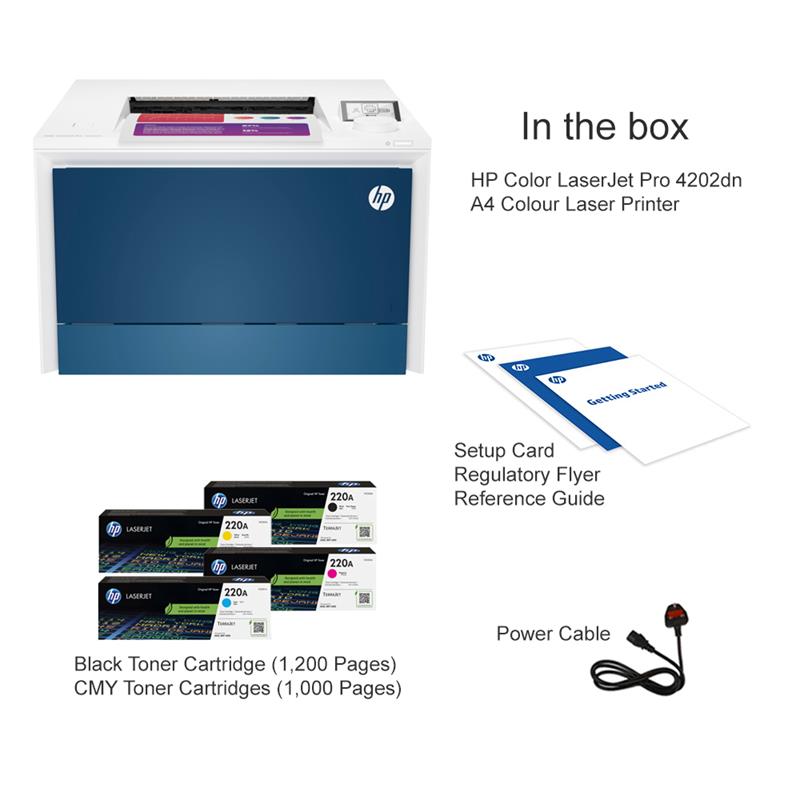 Product image for HP Color LaserJet Pro 4202dn A4 Colour Laser Printer - Gallery02