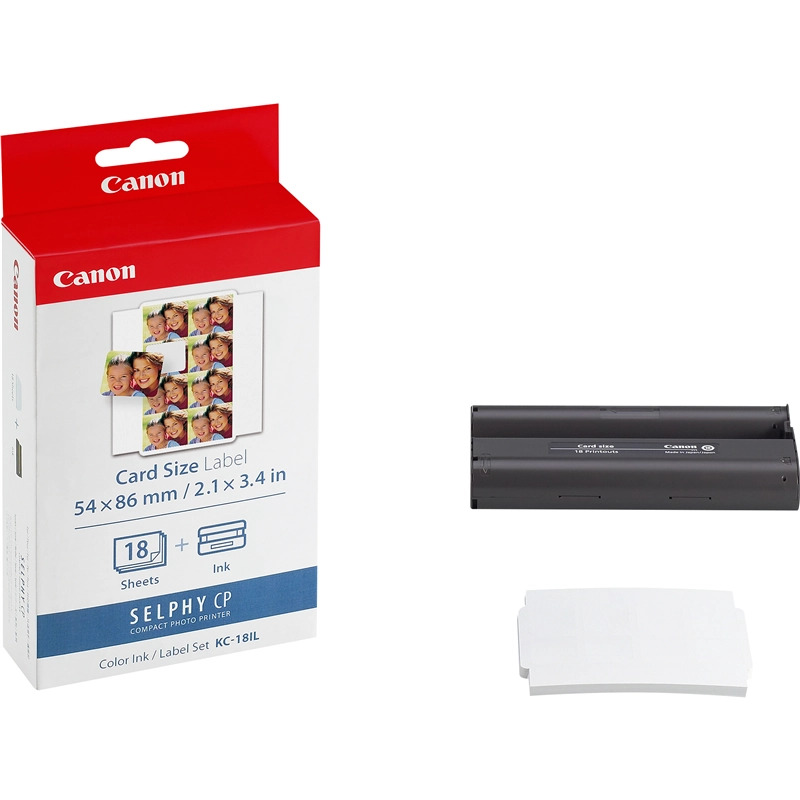 Product image for Canon KC-18IL Colour Ink Cartridge/Credit Card Sized Label Set - 18 Sheets - Gallery02