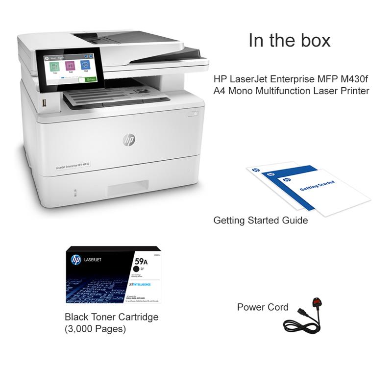 Product image for HP LaserJet Enterprise MFP M430f A4 Mono Multifunction Laser Printer - Gallery02