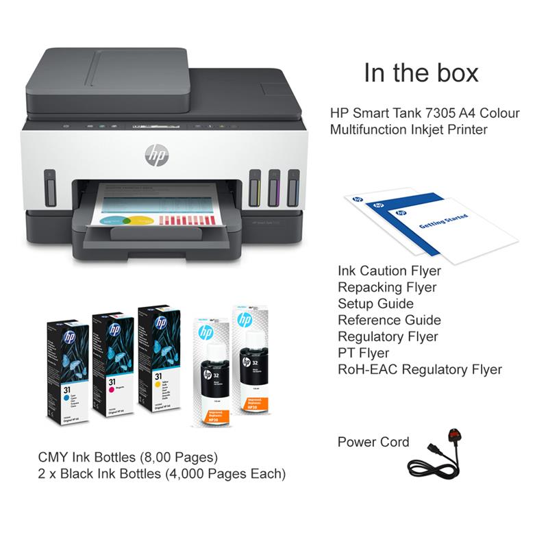 Product image for HP Smart Tank 7305 A4 Colour Multifunction Inkjet Printer - Gallery02