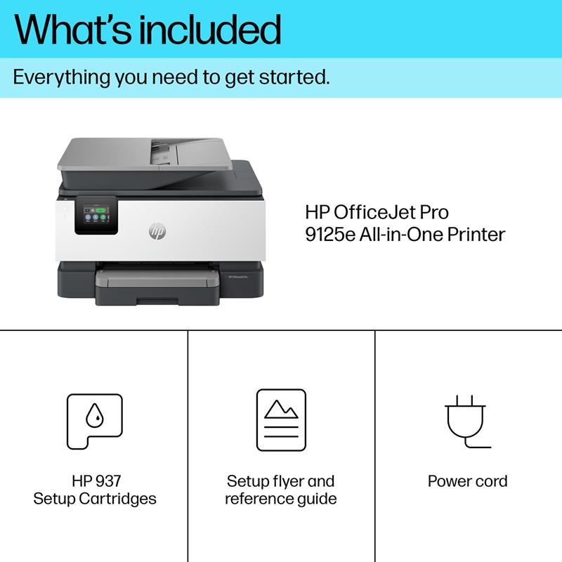 Product image for HP OfficeJet Pro 9125e A4 Colour Multifunction Inkjet Printer - Gallery02