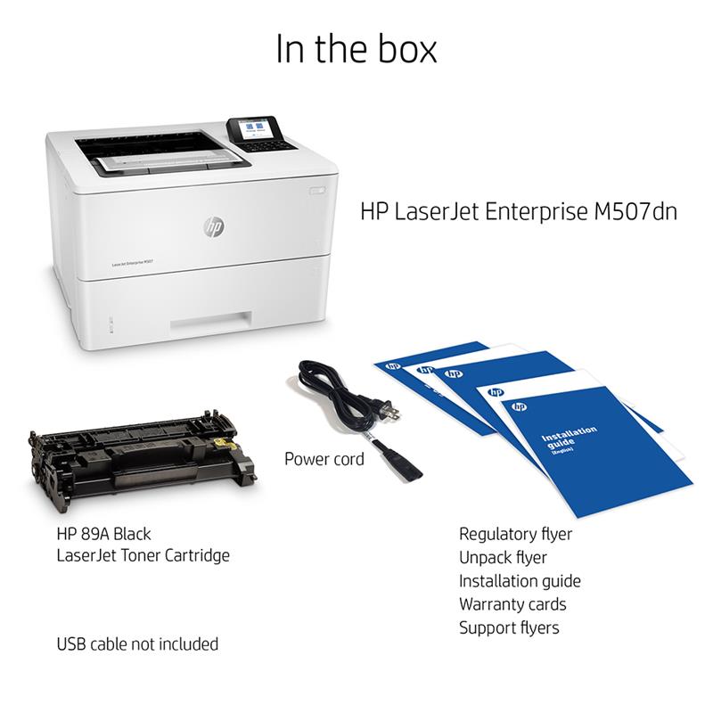 Product image for HP LaserJet Enterprise M507dn A4 Mono Laser Printer - Gallery02