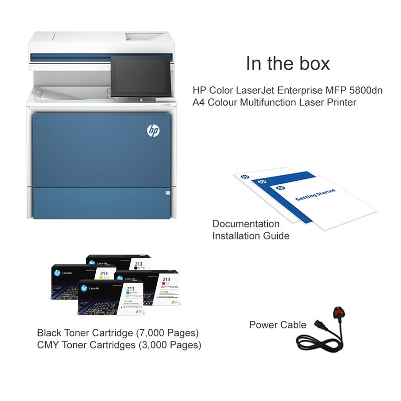 Product image for HP Color LaserJet Enterprise MFP 5800dn A4 Colour Multifunction Laser Printer - Gallery02
