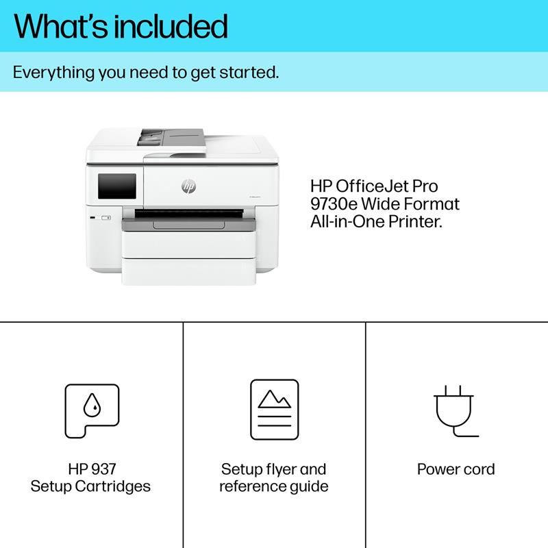 Product image for HP OfficeJet Pro 9730e A3 Colour Multifunction Inkjet Printer - Gallery02