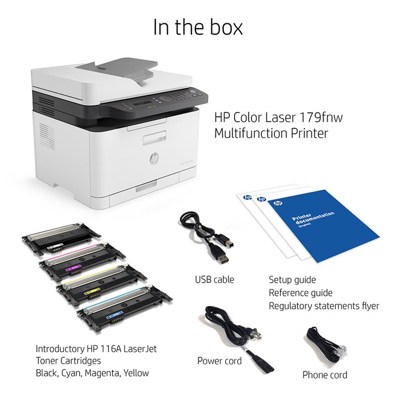 Product image for HP Color Laser MFP 179fnw A4 Colour Multifunction Laser Printer - Gallery02