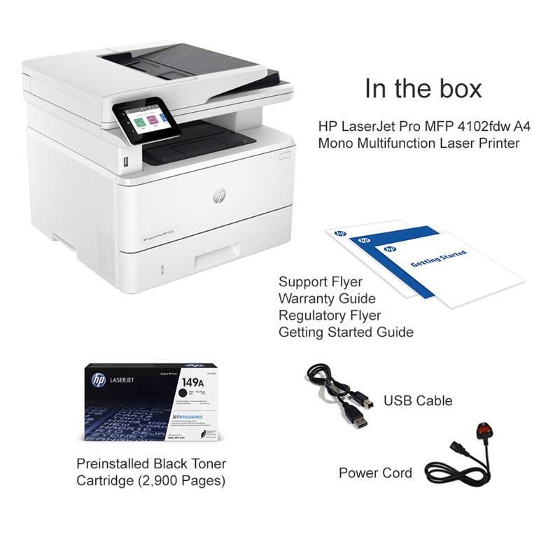 Product image for HP LaserJet Pro MFP 4102fdw A4 Mono Multifunction Laser Printer - Gallery02