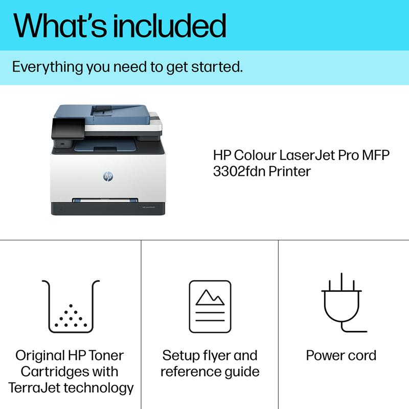 Product image for HP Color LaserJet Pro MFP 3302fdn A4 Colour Multifunction Laser Printer - Gallery02