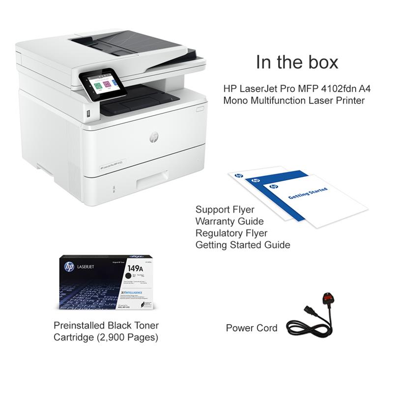 Product image for HP LaserJet Pro MFP 4102fdn A4 Mono Multifunction Laser Printer - Gallery02
