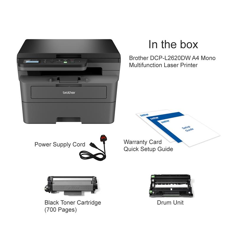 Product image for Brother DCP-L2620DW A4 Mono Multifunction Laser Printer - Gallery02