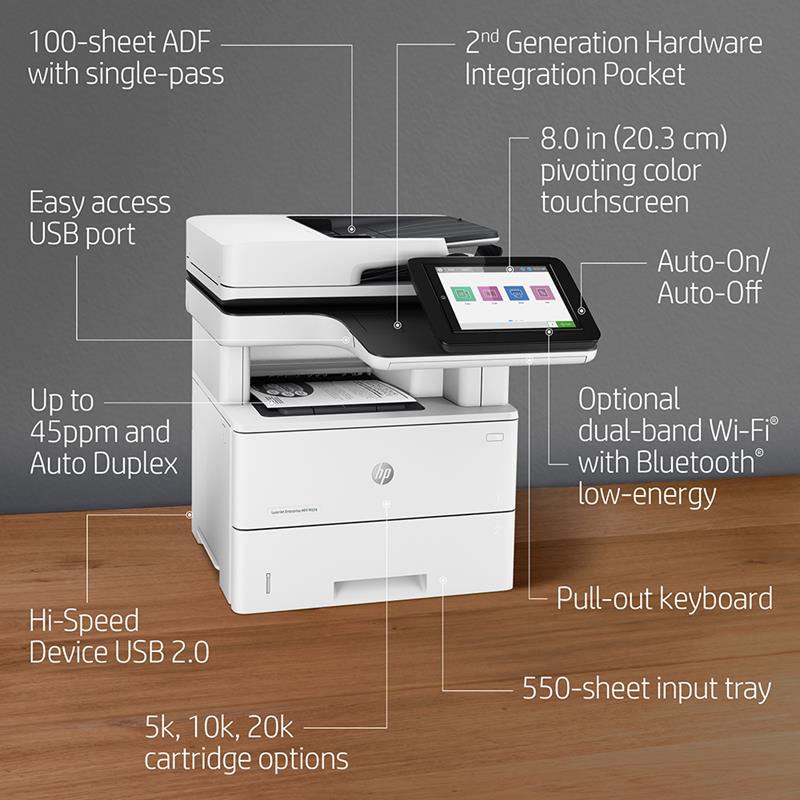 Product image for HP LaserJet Enterprise M528dn A4 Mono Multifunction Laser Printer - Gallery03