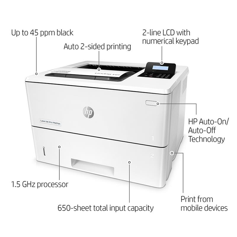Product image for HP LaserJet Pro M501dn A4 Mono Laser Printer - Gallery03