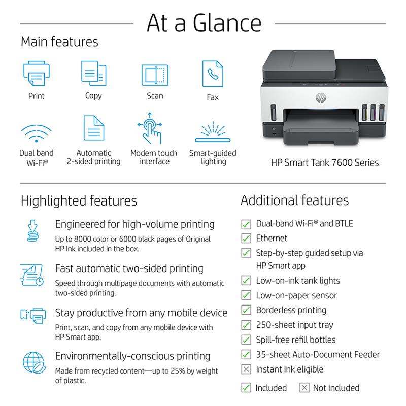 HP Smart Tank 7605 A4 Colour Multifunction Inkjet Printer