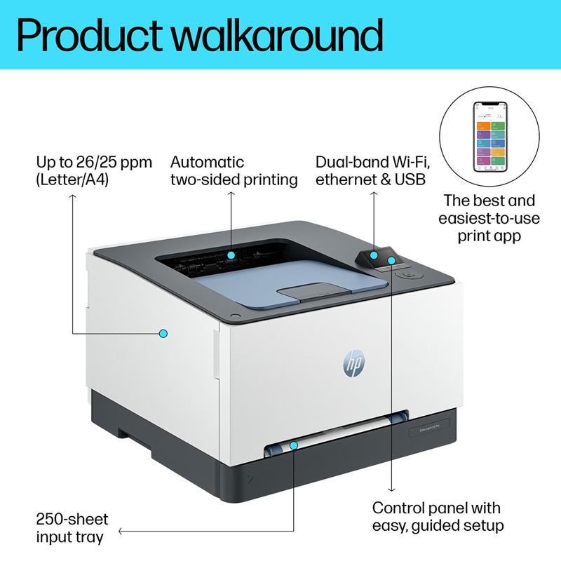 Product image for HP Color LaserJet Pro 3202dw A4 Colour Laser Printer - Gallery03