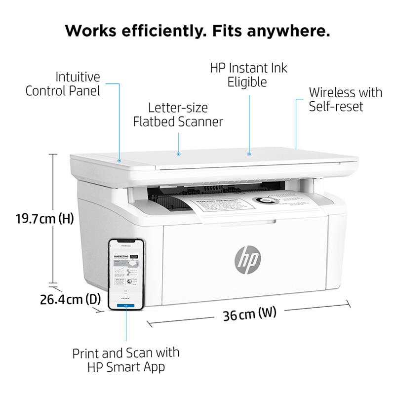 Product image for HP LaserJet MFP M140w A4 Mono Multifunction Laser Printer - Gallery03