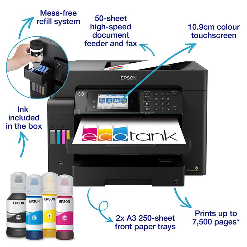 Product image for Epson EcoTank ET-16605 A3+ Colour Multifunction Inkjet Printer - Gallery04