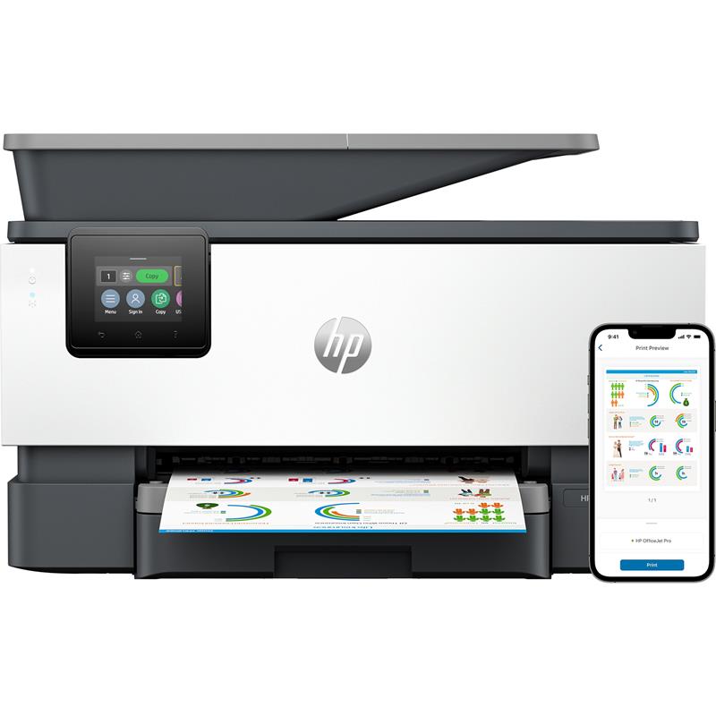 Product image for HP OfficeJet Pro 9125e A4 Colour Multifunction Inkjet Printer - Gallery04