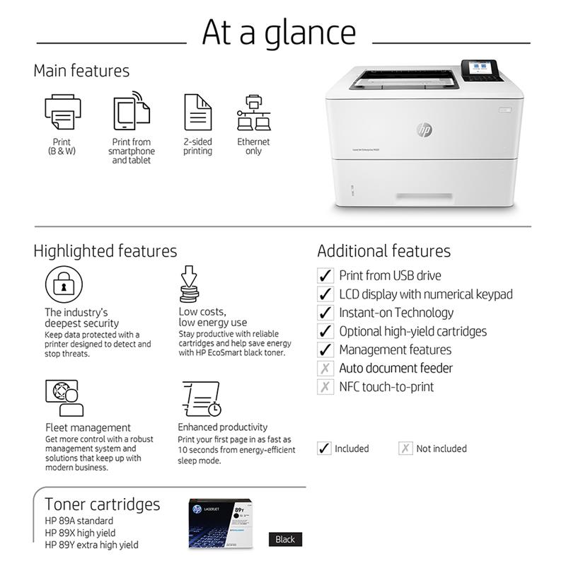 Product image for HP LaserJet Enterprise M507dn A4 Mono Laser Printer - Gallery04