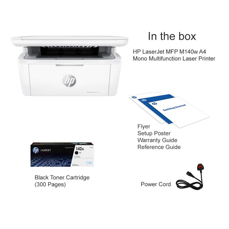 Product image for HP LaserJet MFP M140w A4 Mono Multifunction Laser Printer - Gallery04