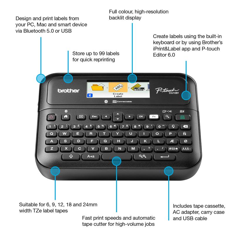 Product image for Brother PT-E310BTVP Thermal Label Printer - Gallery05